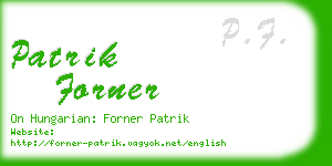 patrik forner business card